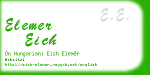 elemer eich business card